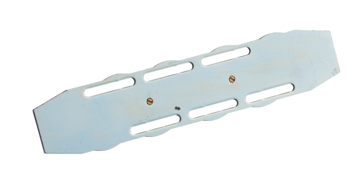 Thin steel plate with perforated holes cut out isolated transparent background