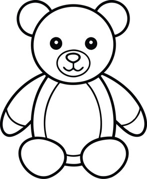 recommend clip art: teddy bear outline vector illustration, Teddy bear line art