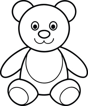 recommend clip art: teddy bear outline vector illustration, Teddy bear line art