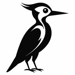 Obraz premium Black Woodpecker Silhouette Clipart