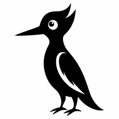 Black Woodpecker Silhouette Clipart