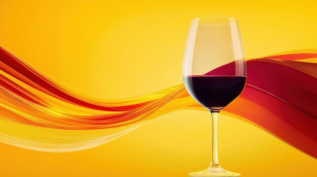 An artistic depiction of a wine glass blending into the colors of the Spanish flag