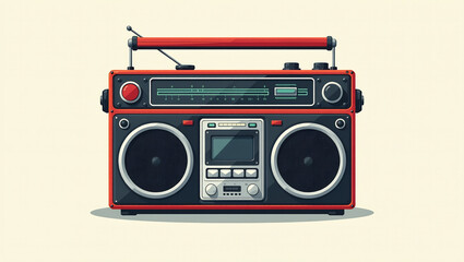Obraz premium Classic Vintage Boombox in Flat Style