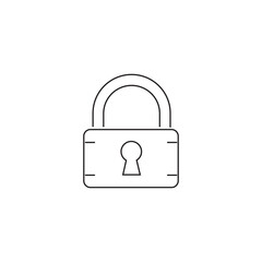 Single Padlock line icon, outline vector sign, linear style pictogram isolated on white. Closed lock symbol, logo illustration. Editable stroke