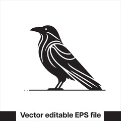 Western Raven vector with hat, logo
