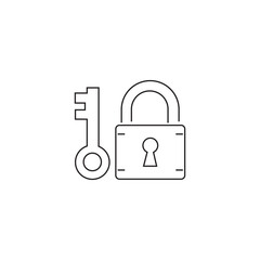 Single Padlock line icon, outline vector sign, linear style pictogram isolated on white. Closed lock symbol, logo illustration. Editable stroke