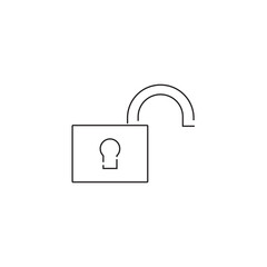 Single Padlock line icon, outline vector sign, linear style pictogram isolated on white. Closed lock symbol, logo illustration. Editable stroke