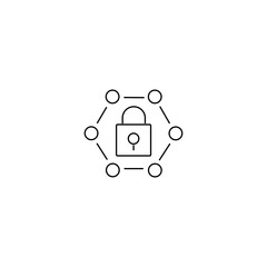 Single Padlock line icon, outline vector sign, linear style pictogram isolated on white. Closed lock symbol, logo illustration. Editable stroke