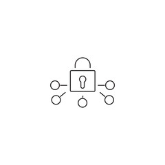 Single Padlock line icon, outline vector sign, linear style pictogram isolated on white. Closed lock symbol, logo illustration. Editable stroke