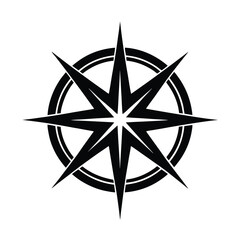 Compass Rose Silhouette vector art.