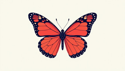 Naklejka premium Single Bold Butterfly with Clean Lines