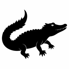 Bold Black Crocodile Vector