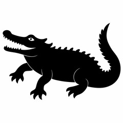 Bold Black Crocodile Vector