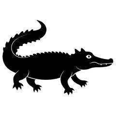 Bold Black Crocodile Vector