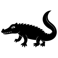 Bold Black Crocodile Vector