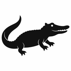 Bold Black Crocodile Vector