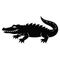Bold Black Crocodile Vector