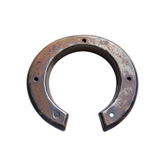 Rusty Antique Horseshoe Symbol of Luck Isolated on White Background