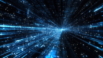 Abstract Digital Tunnel, Data Stream, Futuristic Technology