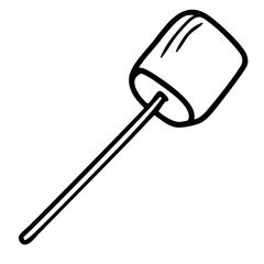 summer campfire hobby hand drawn black and white outline