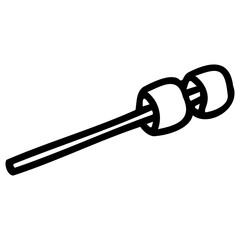 summer campfire hobby hand drawn black and white outline