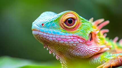 Fototapeta premium Exploring dramatic reptile diversity in nature close-up photography vibrant environment