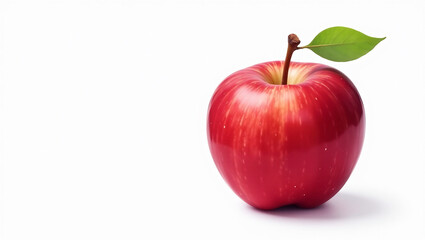 Minimalist Crisp Apple on White