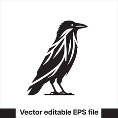 Western Raven vector with hat, logo