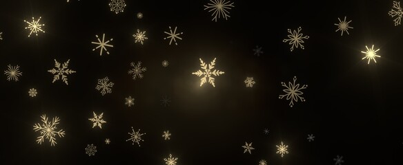 Falling snow at night. Bokeh lights