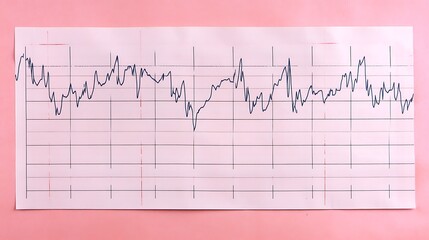 A diagnostic document shows fluctuating patterns on paper surface