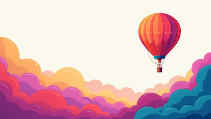 Fototapeta premium Surreal Hot Air Balloon over Dreamscape