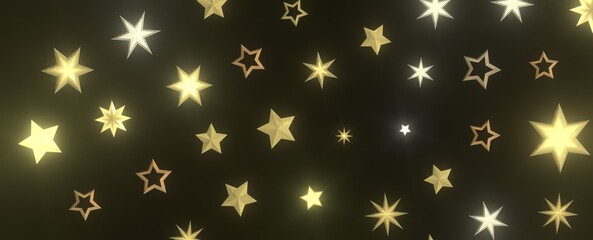 Cosmic Christmas Showers: Dynamic 3D Illustration of Descending Celestial Showers for the Holidays