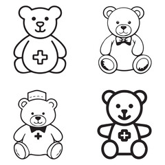 Teddy Bear Outline Illustration Simple and Adorable Vector Graphic