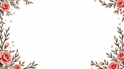 Hand Drawn Sketched Line Border Wedding Art Vector Illustration for Romantic Themes in Photo Stock
