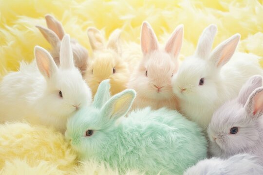 Pastel bunny background for Easter banners, covers, and social media posts  