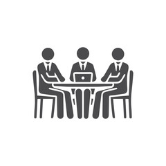 Business Meeting Icon, Teamwork and Collaboration Vector