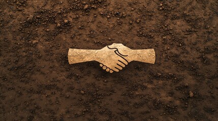 Symbolic representation of negotiation and diplomacy with handshake outlines