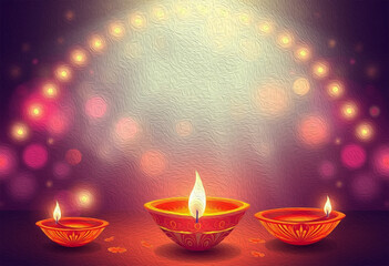 Happy Diwali illustration. Pattern for banners, covers, greeting cards, for printing on wall decorations.
