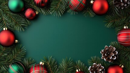 Naklejka premium Festive christmas ornaments arrangement cozy indoor setting decorative content holiday environment aesthetic viewpoint