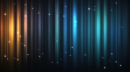 Abstract Digital Rainbow Lines, Glowing, Dark, Background, Technology, Futuristic, Data, Streams, Li