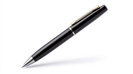 Elegant black pen with sleek design and gold accents, perfect for writing