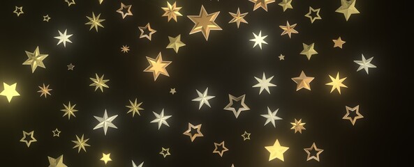 Celestial Extravaganza: 3D Illustration Captures the Beauty of Falling Stars