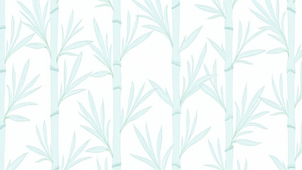 Airy Bamboo & Light Blue Seamless Tile Pattern for Coastal Rooms