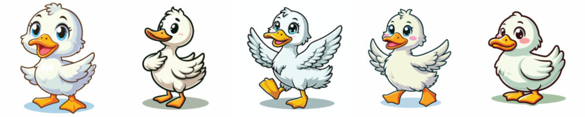 cute duck vector set