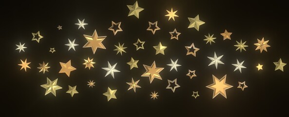 Celestial Extravaganza: 3D Illustration Captures the Beauty of Falling Stars