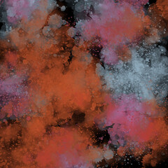 Abstract textured background with watercolor effect and splashed drops on black. Dynamic, deep and rich background. jpeg