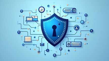 Modern Data Security Logo Design: Protecting Cybersecurity & Safeguarding Digital Information