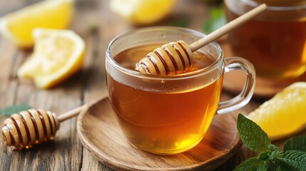Herbal tea with honey: Natural cold and flu remedy