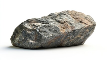Isolated rock on white background for product display mock-up.