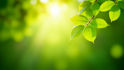 Naklejka premium Soft Sunlight Through Green Leaves: A Peaceful Vector Illustration